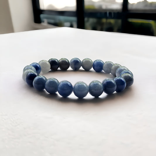 Natural Blue Aventurine Bead Bracelet