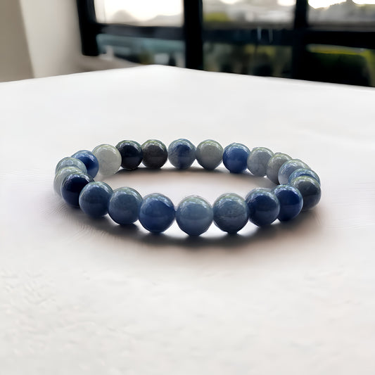 Natural Blue Aventurine Bead Bracelet