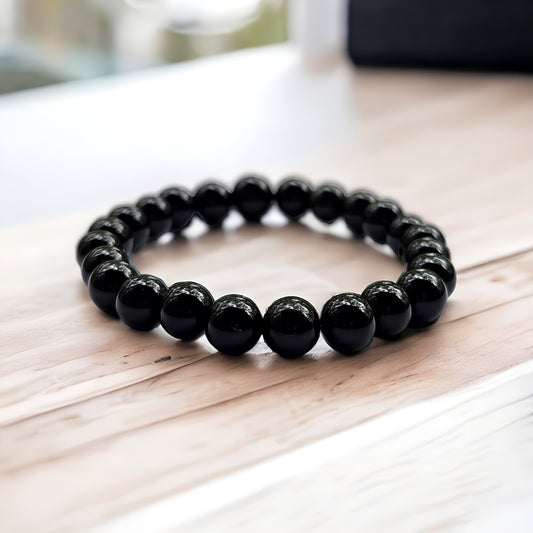 Black Obsidian Beaded Bracelet