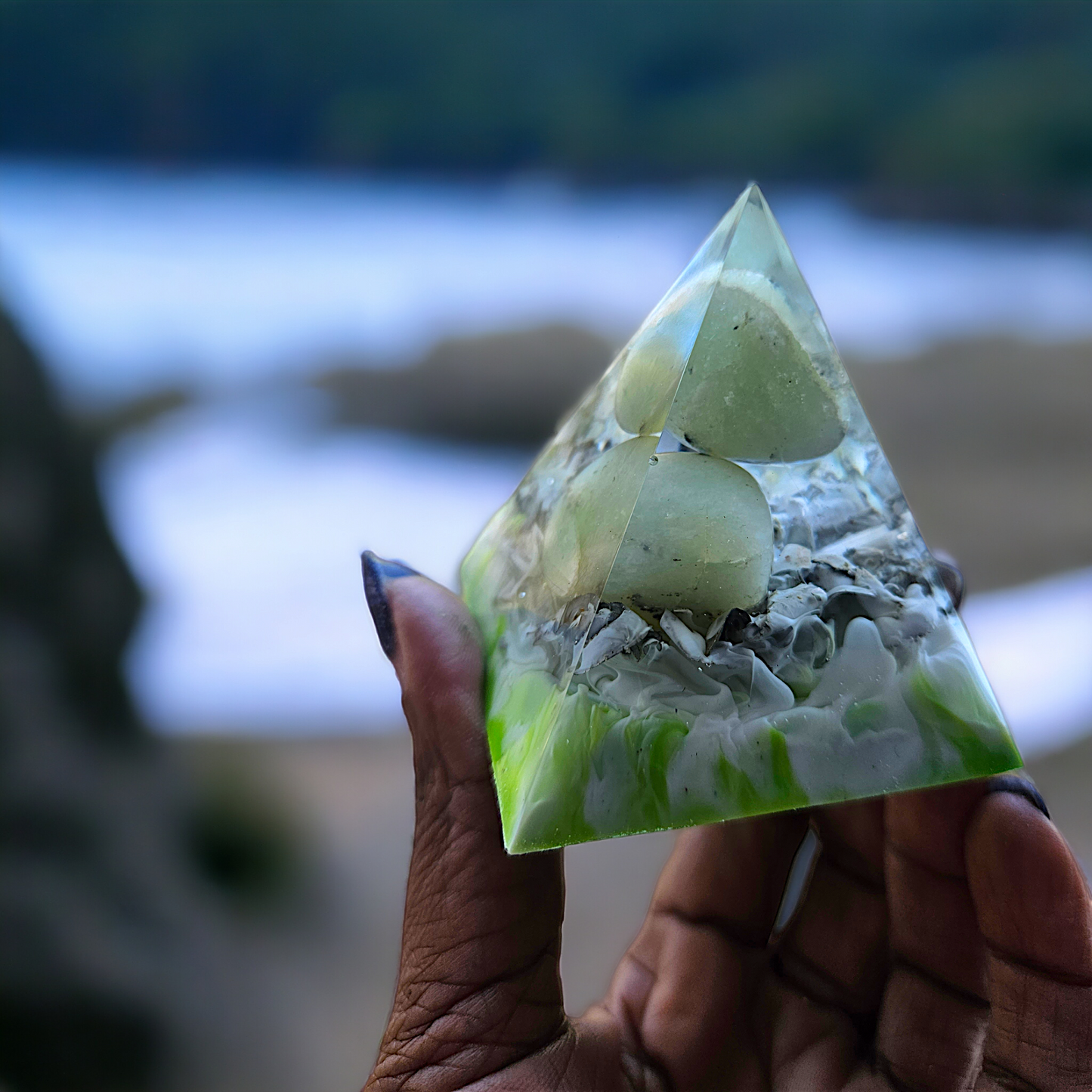 Happy Home Lucky Jade Orgone Pyramid