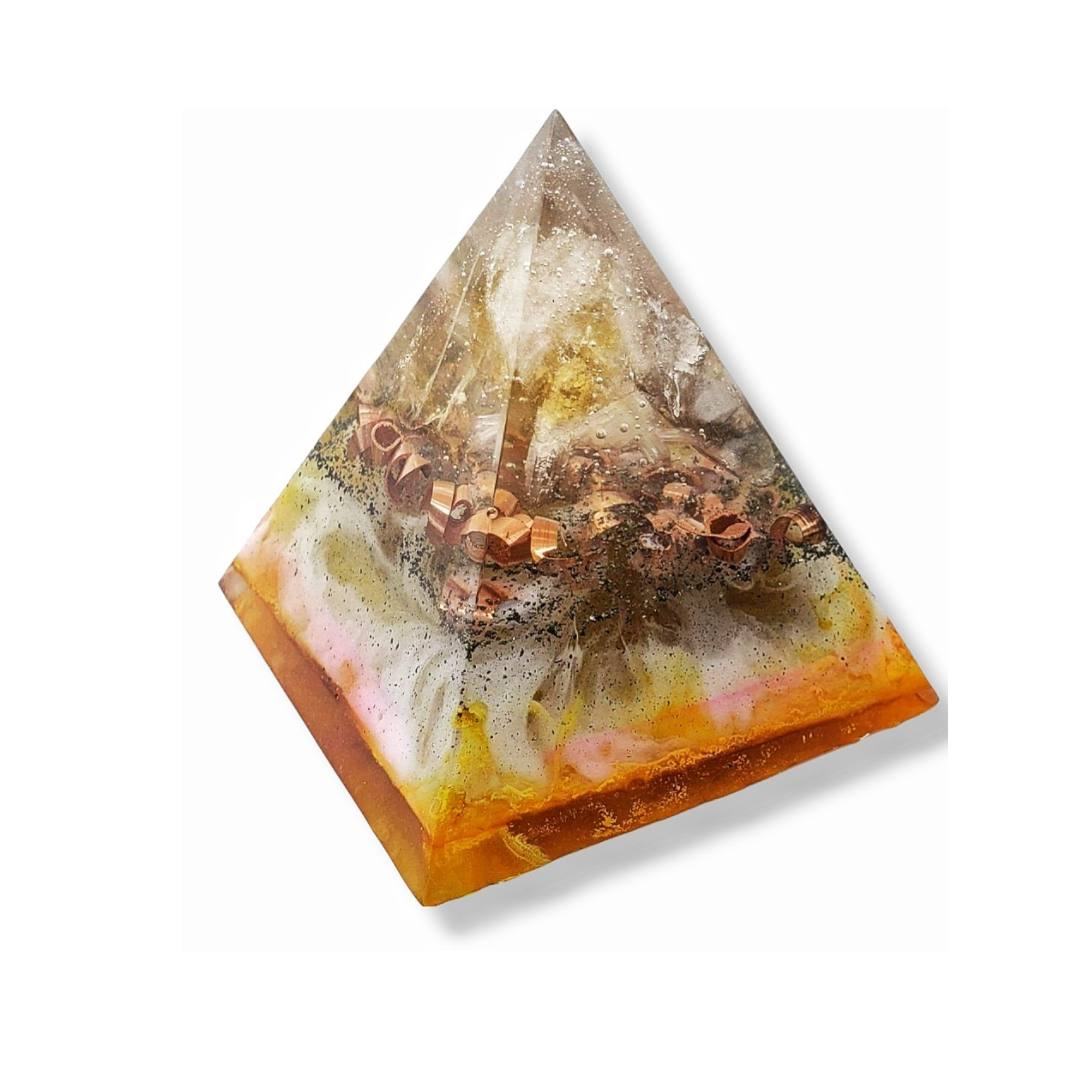 Citrine & Selenite Orgone Pyramid