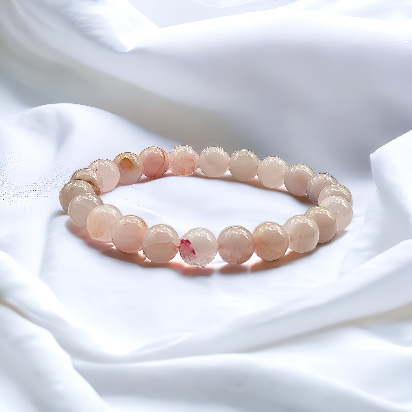 Natural Rose Quartz Bead Bracelet