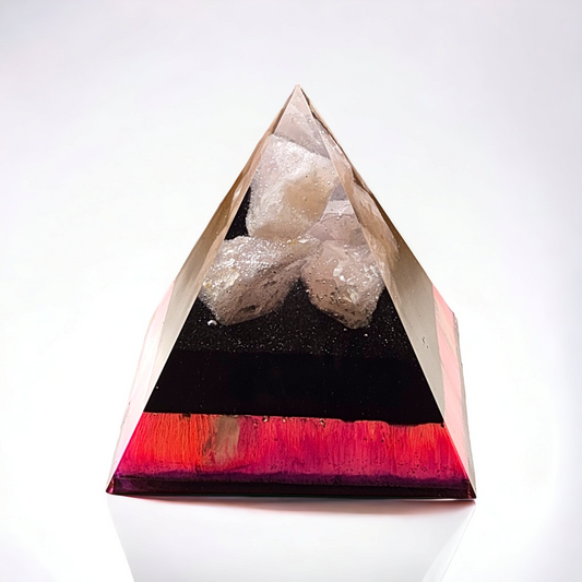 Rose Quartz & Shungite Orgone Pyramid