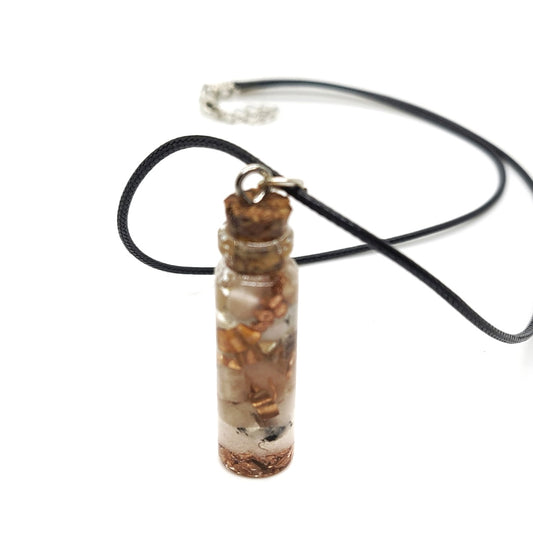 Sunstone & Moonstone Orgone Bottle Necklace