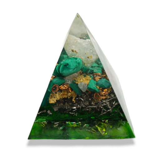 Natural Malachite Orgone Pyramid