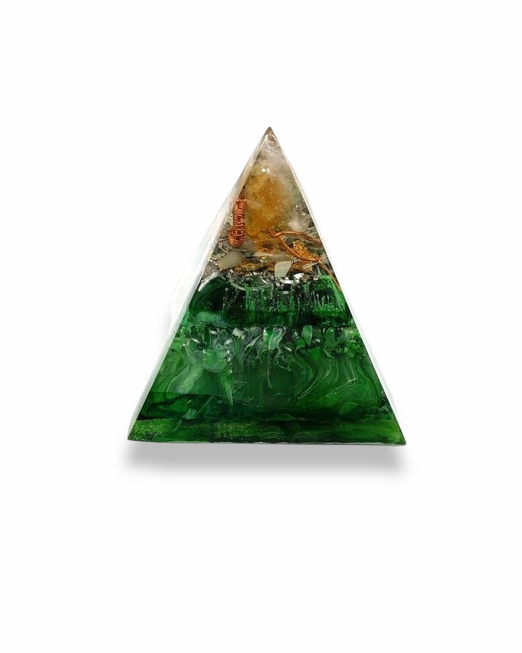 Citrine Wealth Crystal Orgone Pyramid