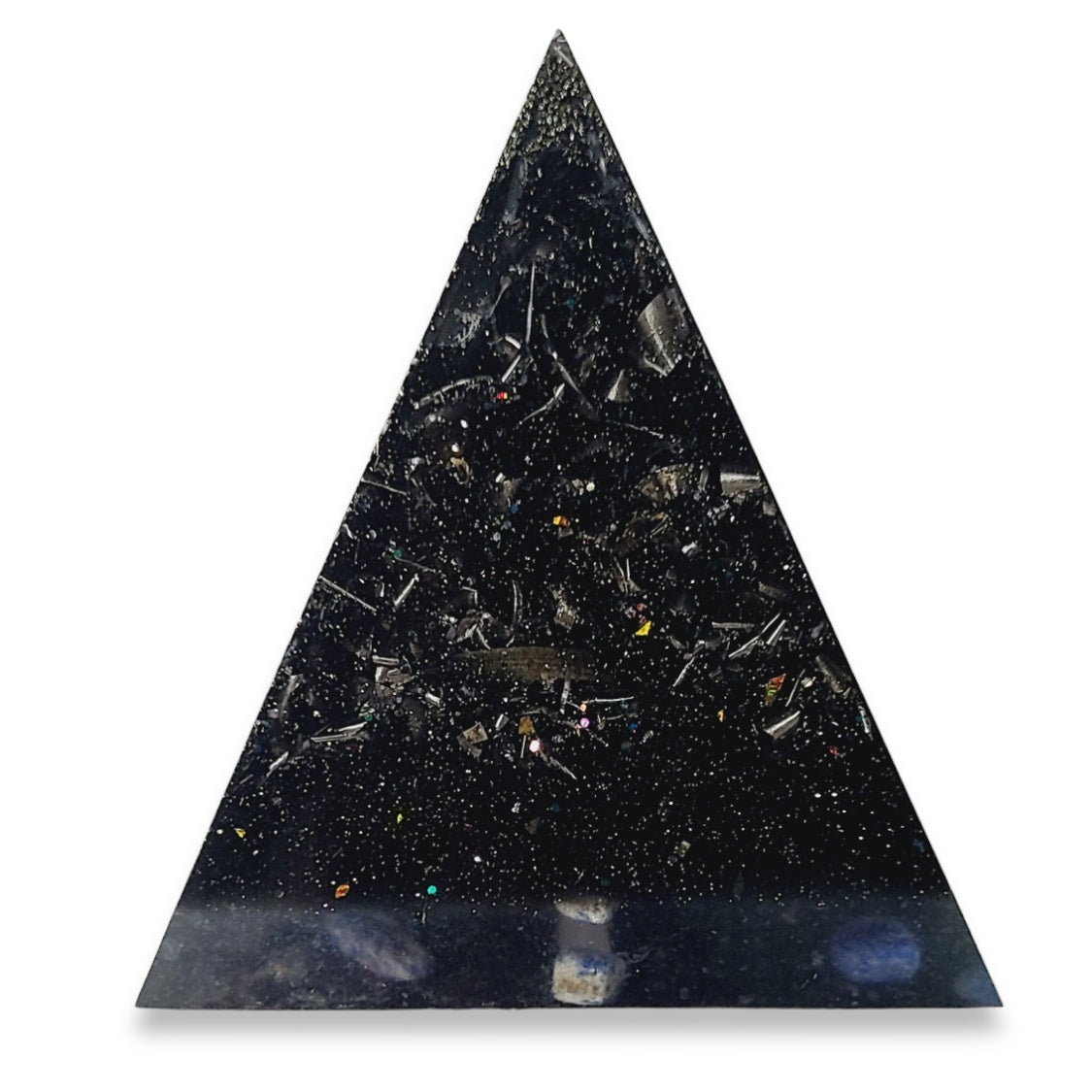 Shadow Obsidian & Merlinite Orgone Pyramid