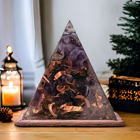 Natural Amethyst Orgone Zen Mini Pyramid